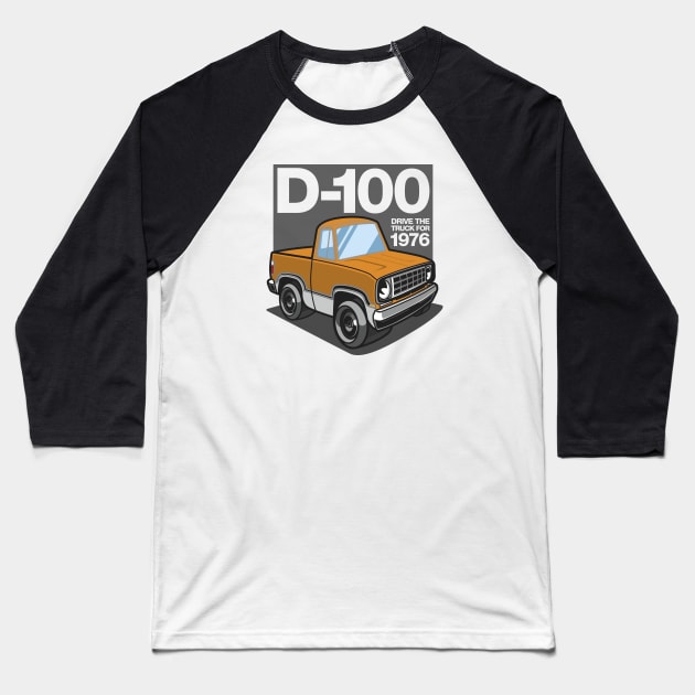 D100 - 1976 White Base (Chrome Yellow) Baseball T-Shirt by jepegdesign